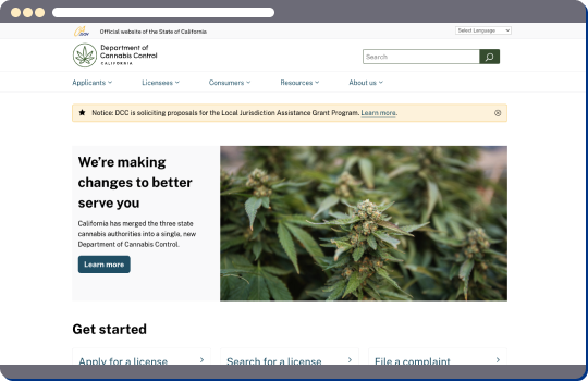 cannabis.ca.gov website homepage